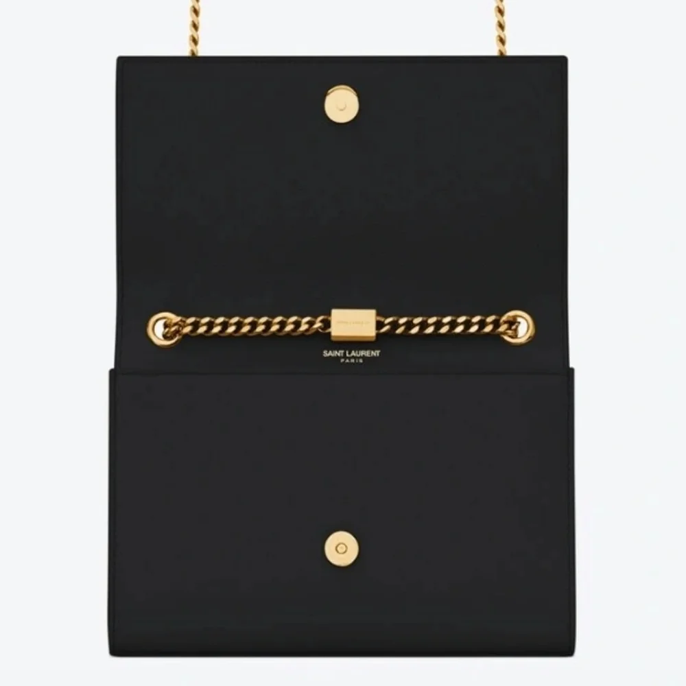 YSL Saint Laurent KATE SMALL CHAIN BAG IN GRAIN DE POUDRE LEATHER! MSRP$2,268 - Picture 5 of 16